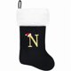 thumbnail image 1 of wonima44 20 Inches Monogram Christmas Stockings Black Velvet with White Super Soft Plush Cuff Embroidered Xmas Stockings Classic Personalized Stocking Decorations for Family Holiday Season Decor(N), 1 of 1