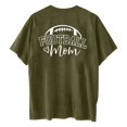 thumbnail image 2 of Tops Cortos para las Mujeres, Doble Cara Impreso Cuello Redondo Gota Hombro Camiseta, Top Estirable Casual, 2 of 5
