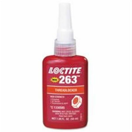 Loctite 263 Threadlockers, High Strength, 50 mL, 1 in Thread, Red