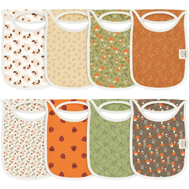 Baberos KeaBabies Hallo Baby, paquete de 8 para niños y niñas