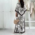 thumbnail image 2 of Morttic Women's Batwing Sleeve Top & Wide Leg Pants Matching Set – Fashionable Forest Animal Print Lounge 2 Piece Outfit Black，XL, 2 of 3