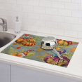 thumbnail image 6 of Honeii Gnomes With Pumpkins Print Kitchen Drying Mat Coffee Bar Mat Hide Stain Coffee Maker Mat for Countertops Coffee Pot Dish Drying Mat, 6 of 7