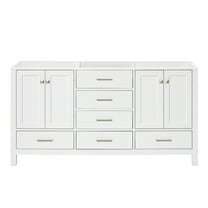Ariel Cambridge 66 Inch Double Sink Base Cabinet In White