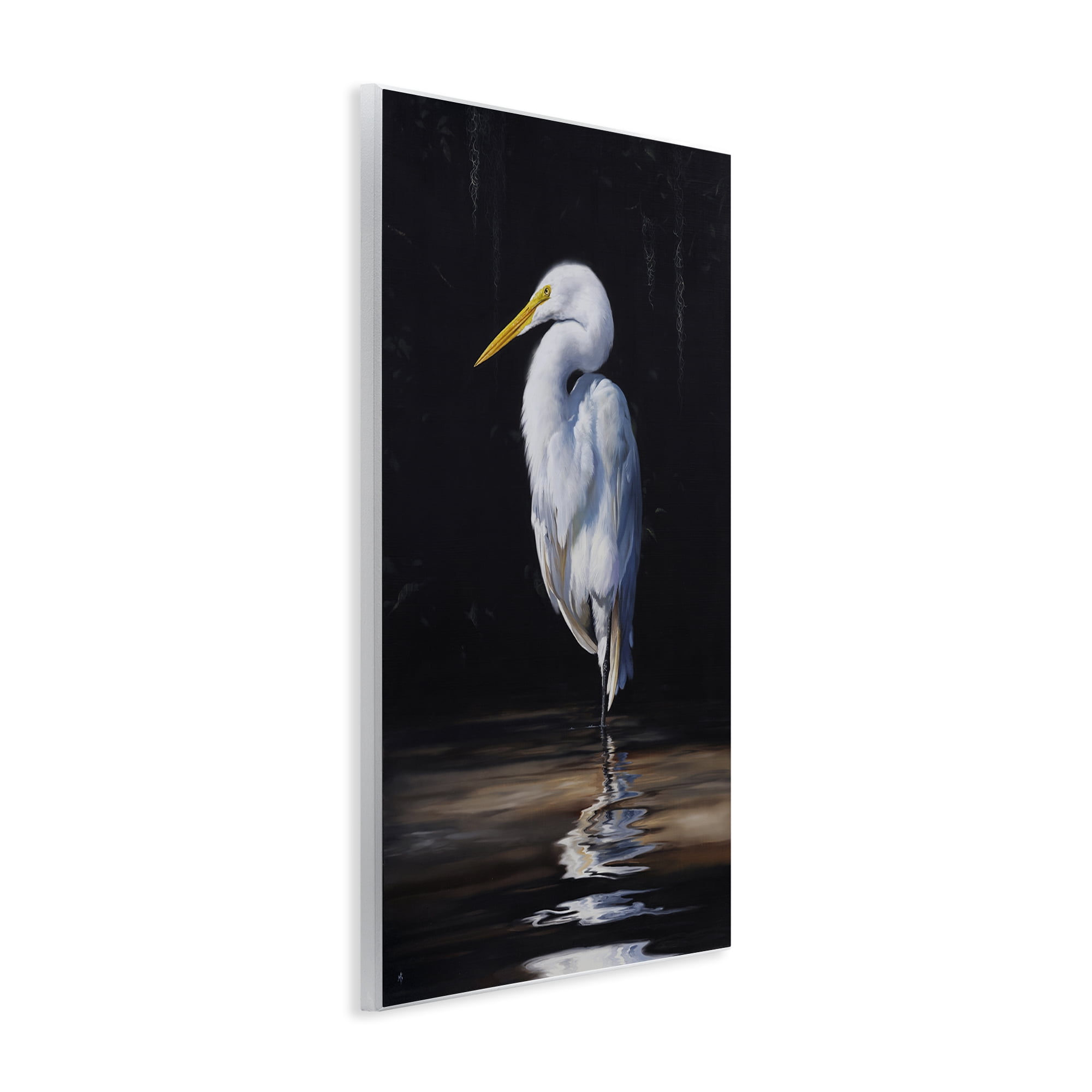 Stupell Industries Balancing Egret Bird Animals Painting Unframed Art Print Wall Art, 10 x 15
