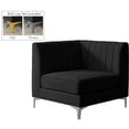 thumbnail image 4 of Meridian Furniture Alina Black Velvet Corner Chair, 4 of 17