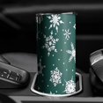 thumbnail image 3 of 20oz Green Christmas Snowflake Pattern Skinny Tumblers Stainless Steel Tumbler with Lid and Straw,Vacuum Insulated Double Wall Travel Tumbler Cups with Cleaning Brush for Coffee,Tea, 3 of 6