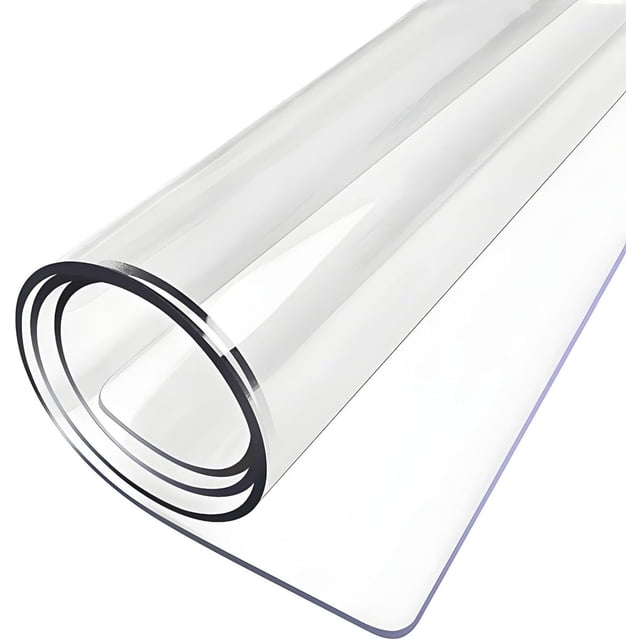 Protection de Table Épaisse Transparente 35.4x59.1 Po, Protecteur de Table Résistant à la Chaleur, Nappe Rectangulaire en Vinyle PVC Transparent, pour Cuisine, Commode, Bureau, Salle à Manger