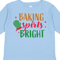 thumbnail image 4 of Inktastic Christmas Baking Spirits Bright with Green Oven Mit Boys or Girls Long Sleeve Toddler T-Shirt, 4 of 5