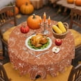 thumbnail image 5 of Uuiauoio Thanksgiving Tablecloth Round Elastic Polyester Table Cover Waterproof Holiday Dining Decor Washable Reusable Stretchable Fitted Table Cloth for Kitchen Party Gatherings Festive Celebration, 5 of 6