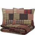 thumbnail image 3 of VHC Brands Wyatt Plaid Cotton Rustic Pre-Washed Square Quilt Sham Queen Bedding Accessory, Set, Patchwork Tan, 3 of 7