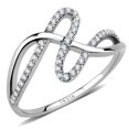 thumbnail image 1 of Women High Polished Stainless Steel Ring with AAA Grade CZ in Clear - Size 10, 1 of 1