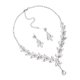 thumbnail image 2 of 1 juego de joyas de boda de material ecológico, collar de diamantes de imitación, pendientes elegantes, accesorios para vestido de novia, plata para mujer., 2 of 7