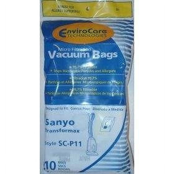 Compatible with Sanyo SC-P11 EnviroCare Vacuum Cleaner Bags / 10 Pack - Generic for Transformax