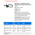 thumbnail image 2 of Right Mirror - Compatible with 2007 - 2009 Cadillac Escalade ESV Sport Utility 4-Door 2008, 2 of 2