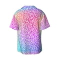 thumbnail image 2 of Disketp Men's Hawaiian Colorful Glitters Print Shirts Button Down Holiday Beach Shirts-Small, 2 of 7