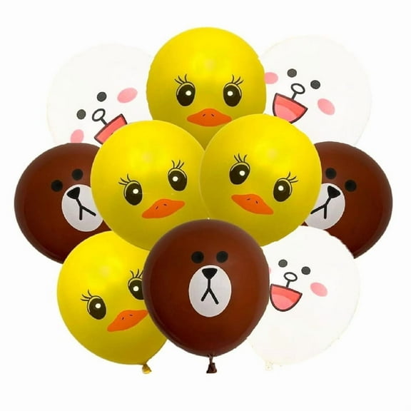 Birthday Popper 50 Pcs Cartoon Printed Latex Balloons |12-Inch Multicolor | Ideal for Birthday Parties & Decorations