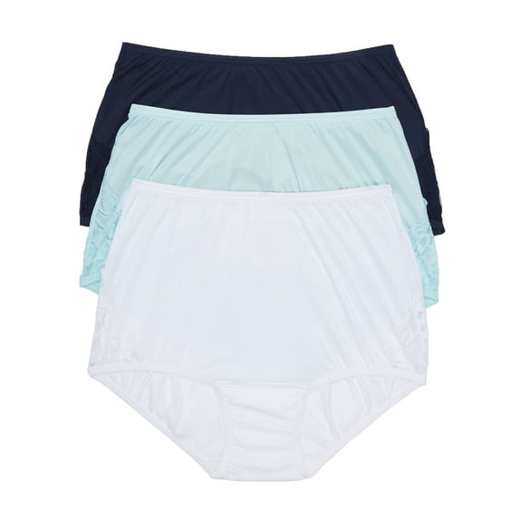 Vanity Fair Lingerie Women's Perfectly Yours Lace Nouveau Full Brief Underwear, 3-Pack