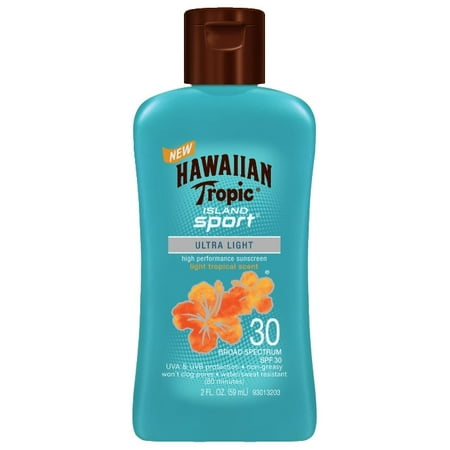 (3 pack) (3 pack) Hawaiian Tropic Island Sport Lotion Sunscreen SPF 30, 2 oz Travel Size
