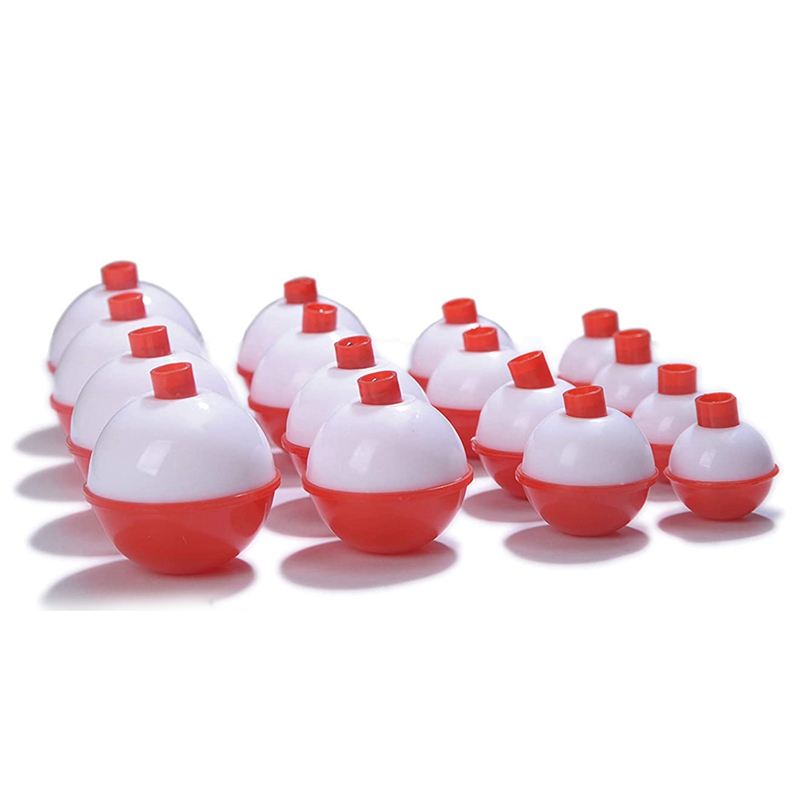 Fishing Bobbers Assortment, 16 Set Red and White Fishing Bobbers for