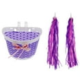 thumbnail image 1 of Children Kids Bicycle Scooter Handlebar Streamer Tassel + Braided Basket, 1 of 4