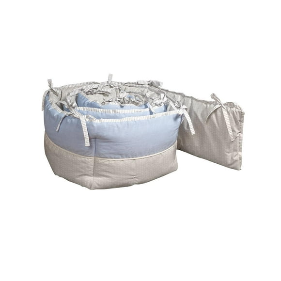 Protector Cama cuna Pipapo azul con gris (1.40 x .95 mt) PIPAPO Azul con gris