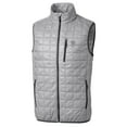 thumbnail image 2 of Men's Cutter & Buck Gray Emory Eagles Big & Tall Rainier PrimaLoft Eco Full-Zip Puffer Vest, 2 of 3