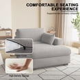 thumbnail image 7 of UIXE Chaise Lounge Indoor Upholstered Corduroy Sofa with Left Armrest for Living Room Bedroom, Light Gray, 7 of 7