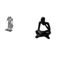 thumbnail image 1 of Figura de escritorio,Estatua de caballero,estatuilla,escultura,artesanía,decoración de escritorio,Figura de lector abstracto,Estatua de pensador, 1 of 8