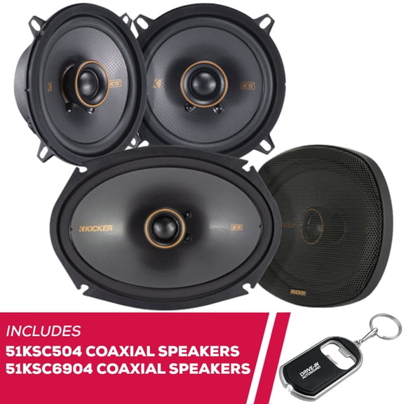 New Kicker 4 Ohms 51KSC504 5.25" Coaxial Speakers & 51KSC6904 6x9" Coaxial Speakers