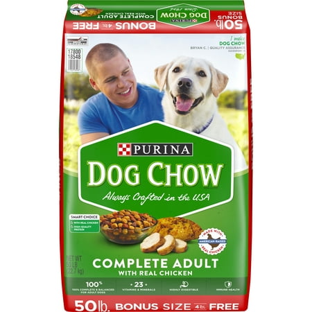 Purina Dog Chow Complete with Chicken Adult Dry Dog Food, Chicken Recipe - 50 lb. Bag