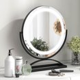 thumbnail image 4 of Costway 16" Round Makeup Vanity Mirror with Lights 3 Color Dimmable Touch Control Black, 4 of 10