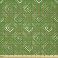 thumbnail image 2 of Ambesonne Olive Green Fabric by the Yard Microfiber, Rhombus Squares, 5 Yards, Olive Green Coconut, 2 of 2