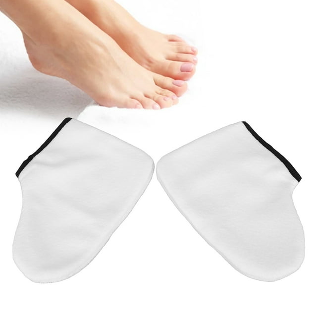 Couvre-pieds Recharge de Cire de Paraffine, multi-Usage 2 Pcs Chaussons de SPA en Paraffine Blanche Réutilisables Lavables pour Femmes pour Cire Chaude pour Hommes