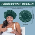 thumbnail image 5 of 4 Pack Silk & Satin Bonnets for Women/Men , Extra Wide Band Hair Wrap Cap for Curly & Natural Hair , Sleeping & Shower Protection (Black/Peacock Blue/Pink/Khaki), 5 of 6