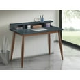 thumbnail image 5 of Roundhill Furniture Roskilde Solid Wood Writing Desk with Hutch in Gray, 5 of 7