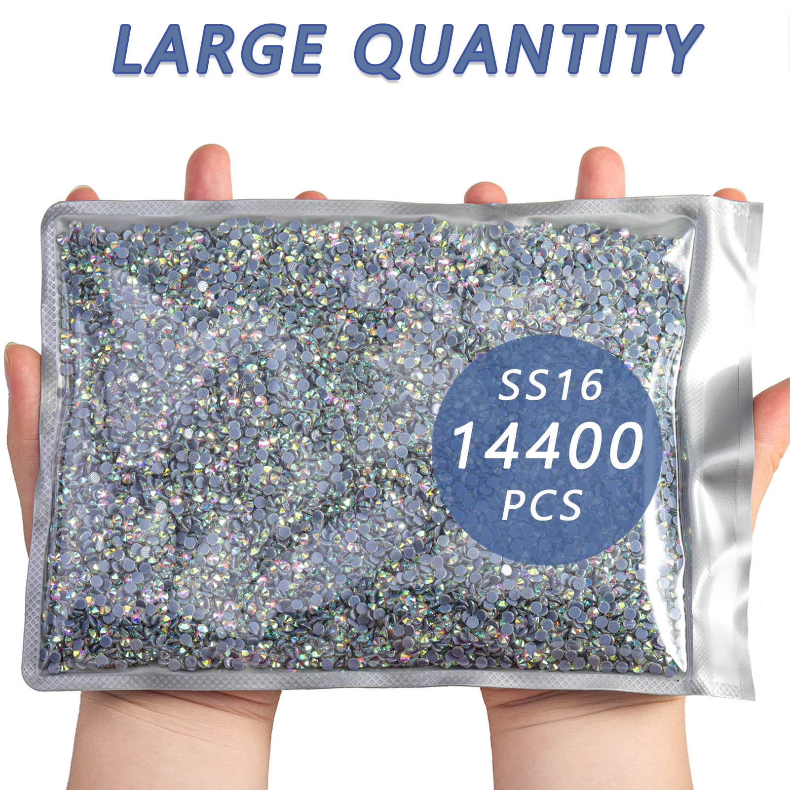 BEADSLAND 14400PCS Hotfix Rhinestones Bulk for Crafts DIY, Crystal AB, SS16