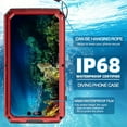 thumbnail image 6 of SaniMore Case for iPhone 14 Plus, Heavy Duty Protection IP68 Waterproof [Screen Protector] Shockproof Support Wireless Charging Hybidrd Silicone Metal Armor Miliary-Grade Drop-resistant Shell, Red, 6 of 8