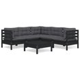 thumbnail image 4 of vidaXL Solid Pinewood Patio Lounge Set 6 Piece with Cushions Multi Colors, 4 of 36