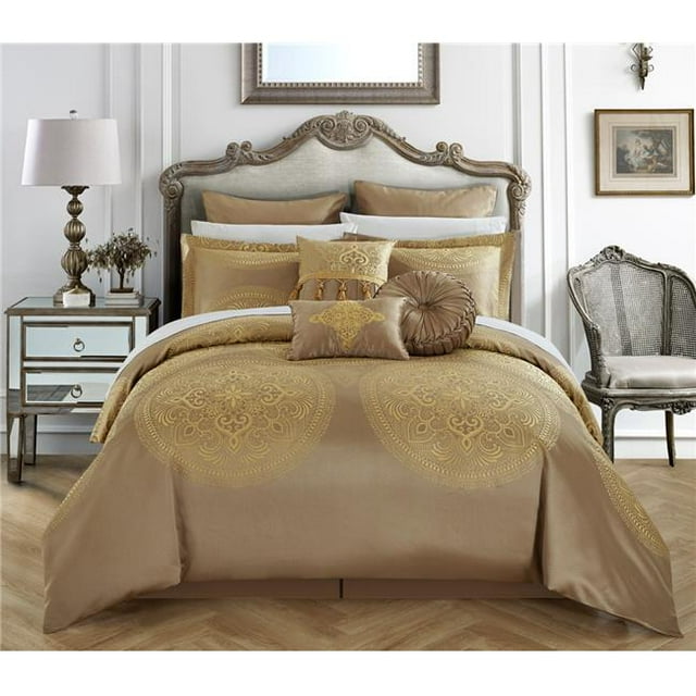 Chic Home CS2678-BIB-US Lana Gold King 13 Piece Comforter Set