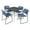 Gray, variant on 42" Square Breakroom Table- Grey Top- Chrome Base & 4 Zeng Stack Chairs- Blue