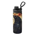thumbnail image 1 of Cuervo místico y botella de agua deportiva completa con aislamiento de acero inoxidable, taza portátil, botella de agua para exteriores, moda, viajes, fitness, estudiante, talla única., 1 of 7