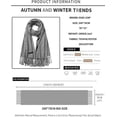 thumbnail image 3 of Women Scarf Pashmina Shawls and Wraps for Evening Dresses, Winter Fashion Soft Warm Long Large Scarves, Lightweight Silk Solid Colors Capes for Ladies Dark Grey, 3 of 7