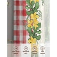 thumbnail image 3 of Green Leaves Sheer Curtains for Living Room Bedroom Flowers Red Check Country Retro Pastoral Sheer Curtains 63 Inch Long 2 Panels Set Light Filtering Curtain Window Treatments Drapes for Dining Room, 3 of 6