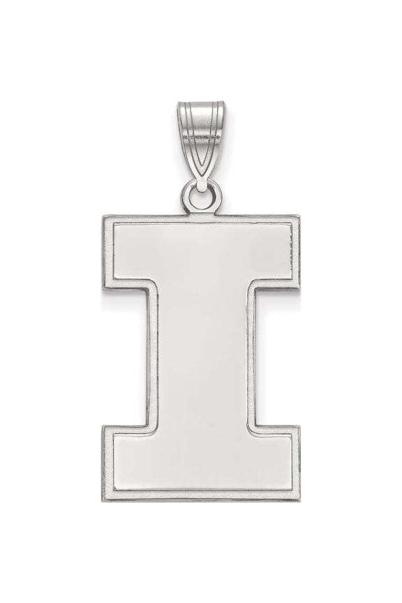 Sterling Silver Rh-Plated Logoart University Of Illinois Xl Pendant (28 X 15) Made In United States ss005uil