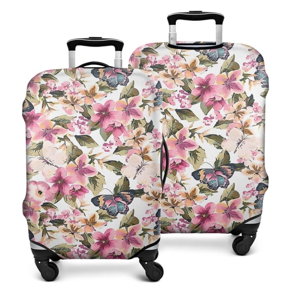 Pioneer Flower Floral Print Pattern Luggage Cover Fashion Suitcase Cover Baggage Covers Fit 25-28 Inch Luggage (Go Travel)