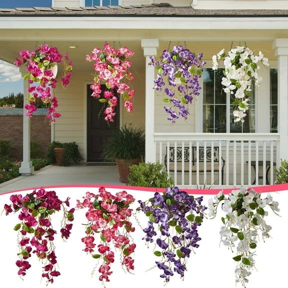 HomeDM Fake Hanging Plants, Artificial Hanging Plant for Room Decor Faux Vines Hanging Flower Garland for Wall Home Living Room Indoor Outdoor Decor Fake Ivy Garden Wedding Christmas Party