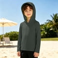 thumbnail image 2 of Bigetiay Sun UPF 50+ Beach Hooded Rash Guard for Boys – Long Sleeve Pullover Sun Shirt with Raglan Sleeves for Kids, Size 6-7 Years, 2 of 6