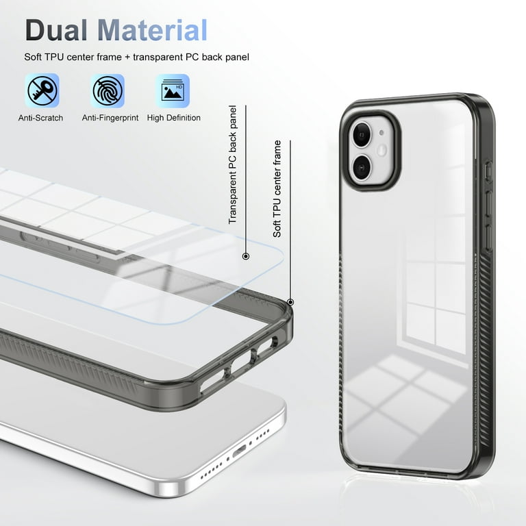 Compatible with iPhone 11 Case Clear with Color Border Hybrid