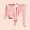 thumbnail image 2 of ibuvkizy 2Pcs Baby Girl Clothes Clearance Baby Girl Fall Outfits,Toddler Baby Kids Winter Boys Girls Solid Color Long Sleeved Thickening Home Wear Clothes Suit, 2 of 3