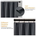 thumbnail image 3 of Chyhomenyc Grey Blackout Curtains 63 Inches Long, Thermal Insulated Energy Saving Solid Soft Privacy Rod Pocket Window Curtains for Living Room Bedroom, Each 40Wx63L Inch, 2 Panels, 3 of 8